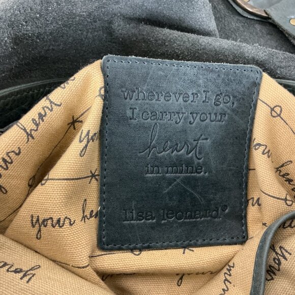 Lisa Leonard Green Leather Tassel Fringe Your Heart In Mine Crossbody Boho Bag - Picture 6 of 7